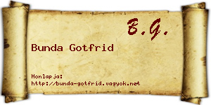 Bunda Gotfrid névjegykártya